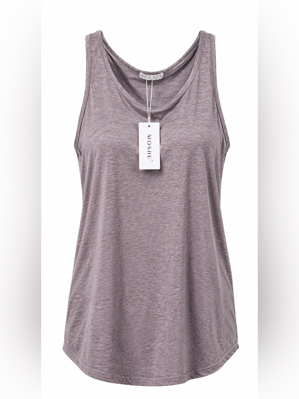 Moshu Longer Tank Top in Heather Purple Size Medium